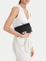 Nine West Torebka EO-Bellis-LX20070 Czarny. Czarne kopertówki Nine West, bez wzorów, z materiału, wizytowe, bez dodatków. Za 219.99 zł.