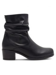 Go Soft Botki EST-GUSTA-12 Czarny. Czarne botki GO SOFT, bez wzorów, ze skóry, bez obcasa, na słupku, bez zapięcia. Za 207.99 zł.