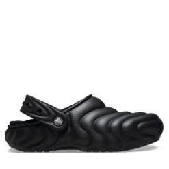 Klapki Crocs. Czarne klapki Crocs, bez wzorów, bez obcasa, bez zapięcia. Za 219.99 zł.