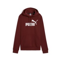 Damska bluza z kapturem i logo Essentials FL PUMA Intense Red. Czerwone bluzy Puma, m, bez wzorów, eleganckie, bez ramiączek, z kapturem. Za 203.62 zł.