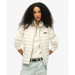 Damska kurtka puchowa Superdry Fuji Lite Padded. Szare kurtki Superdry, bez wzorów, z puchu, bez kaptura. W wyprzedaży za 303.50 zł.