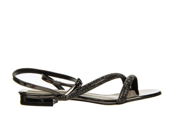 Sandały Bayla-187 1719 Platinum 187111, Czarny, Skóra ekologiczna - 41. Czarne sandały Bayla, bez wzorów, z lakierowanej skóry, eleganckie, bez obcasa, na obcasie, bez zapięcia. W wyprzedaży za 179.10 zł.