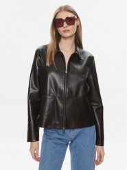Calvin Klein Kurtka z imitacji skóry K20K206311 Czarny Relaxed Fit. Czarne kurtki Calvin Klein, bez wzorów, ze skóry, bez kaptura. Za 999.99 zł.