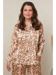 Curvy Lady Bluzka w kolorze karmelowo-kremowym rozmiar: 48/50. Brązowe bluzki Curvy Lady, bez wzorów, klasyczne, bez kołnierzyka, bez ramiączek. Za 97.05 zł.