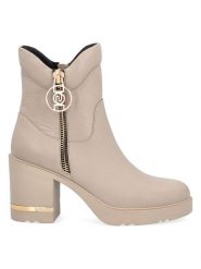 Liu Jo Skórzane botki w kolorze beżowym rozmiar: 40. Brązowe botki Liu Jo, bez wzorów, ze skóry, eleganckie, bez obcasa, bez zapięcia. Za 528.34 zł.