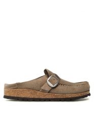 Birkenstock Klapki Buckley 1019490 Szary. Szare klapki Birkenstock, bez wzorów, ze skóry, bez obcasa, bez zapięcia. Za 493.99 zł.