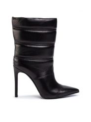 Eva Minge Botki EM-10-06-000490 Czarny. Czarne botki Eva Minge, bez wzorów, ze skóry, bez obcasa, na szpilce, bez zapięcia. Za 279.99 zł.