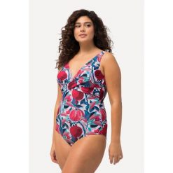 Damski Kostium kąpielowy kropki miękkie miseczki ozdobny węzeł. Białe stroje jednoczęściowe Ulla Popken, bez wzorów, z elastanu, sportowe. Za 279.99 zł.