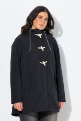 Damskie Kurtka softshell HYPRAR hydrofobowa podszewka z polaru kaptur. Czarne kurtki przejściowe sportowe Ulla Popken, plus size, bez wzorów, z elastanu, z kapturem, trekkingowe. Za 479.99 zł.