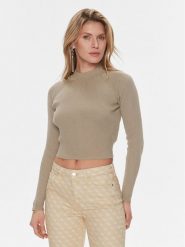Guess Sweter Marie W4RR24 Z3C71 Beżowy Regular Fit. Brązowe swetry Guess, m, z aplikacjami, z bawełny, bez ramiączek. Za 189.99 zł.