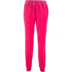 Spodnie dresowe z dzianiny welurowej nicki bonprix różowy hibiskus. Spodnie dresowe marki bonprix. Za 59.99 zł.