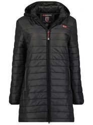 Geographical Norway Płaszcz pikowany "Atika" w kolorze czarnym rozmiar: M. Czarne płaszcze Geographical Norway, m, bez wzorów, bez kaptura. Za 184.89 zł.