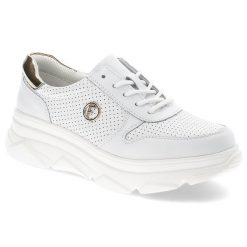 Białe Sneakersy Filippo Modne Obuwie Damskie. Białe buty treningowe Filippo, bez wzorów, ze skóry, bez zapięcia. Za 169.00 zł.