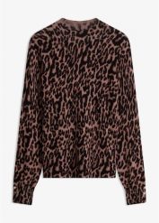 Sweter z cienkiej dzianiny. Brązowe swetry bonprix, bez wzorów, z dzianiny, bez ramiączek. Za 159.99 zł.