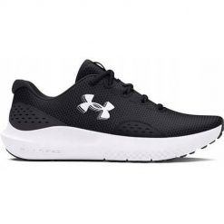 Buty do chodzenia damskie Under Armour 3027007001. Czarne buty do biegania Under Armour, bez wzorów, z materiału, bez zapięcia, do biegania. Za 190.99 zł.