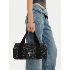 Torebka Guess Jeans. Czarne torebki klasyczne Guess Jeans, z aplikacjami, z jeansu, klasyczne, bez dodatków. Za 229.99 zł.