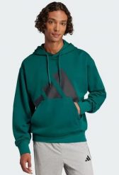 Bluza z kapturem adidas Essentials Big Logo. Zielone bluzy z kapturem adidas, m, bez wzorów, z materiału, z kapturem, na fitness i siłownię. Za 242.70 zł.