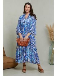 Curvy Lady Sukienka w kolorze niebieskim rozmiar: 40/42. Niebieskie sukienki Curvy Lady, na co dzień, bez wzorów, z bawełny, klasyczne, bez kołnierzyka, bez ramiączek, maxi, proste. Za 171.68 zł.