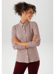 Aniston Bluzka w kolorze beżowo-pomarańczowym rozmiar: 46. Brązowe bluzki Aniston, bez wzorów, z wiskozy, bez kołnierzyka, bez ramiączek. Za 82.99 zł.