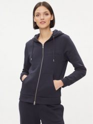 Gant Bluza Reg Tonal Shield Zip Hoodie 4200671 Granatowy Regular Fit. Niebieskie bluzy Gant, s, bez wzorów, z bawełny, bez ramiączek, bez kaptura. Za 339.99 zł.