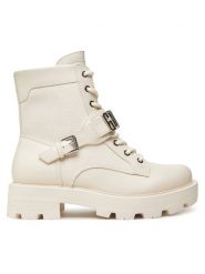 Guess Botki FLTYZ2 FAP10 Écru. Botki Guess, z aplikacjami, ze skóry, bez obcasa, na płaskiej podeszwie, bez zapięcia. Za 769.99 zł.