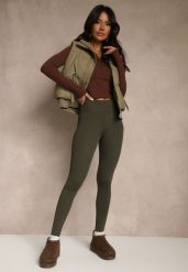 Ciemnozielone Legginsy Casual Regualr Waist Ralinsa. Zielone legginsy Renee, bez wzorów, z jeansu, casualowe. Za 39.99 zł.