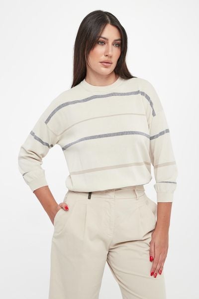 Sweter damski w paski PESERICO. Swetry Peserico, bez wzorów, bez ramiączek. Za 1,579.00 zł.