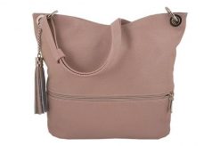 Shopperka skórzana BARBERINI'S pudrowa 163-18. Czerwone shopper bag Barberinis, bez wzorów, ze skóry, biznesowe, bez dodatków. Za 249.99 zł.