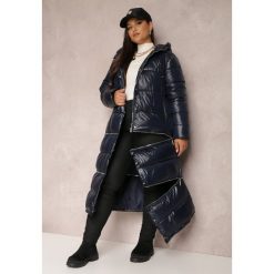 Granatowa Kurtka z Regulowaną Długością Pikowana Ampope. Niebieskie kurtki Renee, na zimę, plus size, bez wzorów. W wyprzedaży za 300.99 zł.