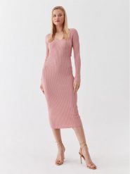 Guess Sukienka dzianinowa W3YK21 Z2U00 Różowy Slim Fit. Czerwone sukienki Guess, xs, z aplikacjami, z dzianiny, bez kołnierzyka, bez ramiączek. Za 329.99 zł.