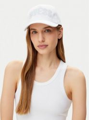 Guess Czapka z daszkiem W5GZ15 WEGD0 Biały. Białe czapki z daszkiem Guess, z aplikacjami, z bawełny. Za 129.99 zł.
