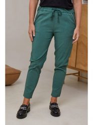 Curvy Lady Spodnie w kolorze ciemnozielonym rozmiar: 40/42. Zielone spodnie materiałowe Curvy Lady, z aplikacjami, z bawełny, klasyczne, z standardowym stanem. Za 139.87 zł.