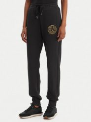 Versace Jeans Couture Spodnie dresowe 80HAAT02 CF01T Czarny Regular Fit. Czarne spodnie dresowe Versace Jeans Couture, bez wzorów, z bawełny. Za 919.99 zł.