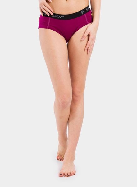 Figi damskie Sensor Merino Active Panties. Czerwone figi Sensor, bez wzorów, z materiału, z podwyższonym stanem. Za 92.39 zł.