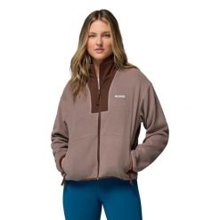 Bluza dresowa sportowa damska Sequoia Grove II FZ. Szare bluzy bez kaptura Columbia, xl, bez wzorów, z dresówki, bez kaptura, trekkingowe. Za 249.99 zł.