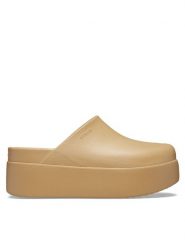 Crocs Klapki Dylan Platform Clog 209870 Brązowy. Brązowe klapki Crocs, bez wzorów, z tworzywa sztucznego, bez obcasa, bez zapięcia. Za 209.99 zł.