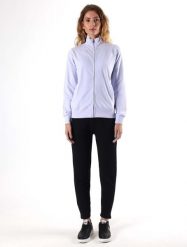 Bluza z bawełna z zamek błyskawiczny na trening. Fioletowe bluzy LEONE 1947 APPAREL, s, bez wzorów, z bawełny, bez kaptura, na fitness i siłownię. Za 210.46 zł.