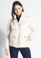 Kurtka puchowa damska kremowa Columbia Puffect Jacket. Białe kurtki Columbia, xs, bez wzorów, z materiału, bez kaptura. Za 409.99 zł.