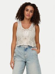 ONLY Top Lizzy 15343882 Beżowy Regular Fit. Brązowe topy ONLY, xl, bez wzorów, z syntetyku, bez kołnierzyka, bez ramiączek. Za 79.99 zł.