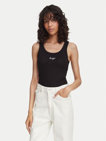 HUGO Top Damatank 50572293 Czarny Extra Slim Fit. Czarne topy Hugo, m, bez wzorów, z bawełny, bez kołnierzyka, bez ramiączek. Za 124.99 zł.