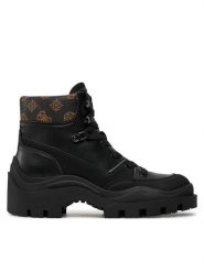 Guess Botki Yia Czarny. Czarne botki Guess, z aplikacjami, ze skóry, bez obcasa, na płaskiej podeszwie, bez zapięcia. Za 359.99 zł.