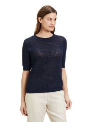 CARTOON Sweter w kolorze granatowym rozmiar: 36. Niebieskie swetry Cartoon, bez wzorów, z bawełny, bez ramiączek. Za 60.88 zł.