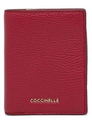 COCCINELLE Skórzany portfel w kolorze bordowym - 10 x 12,5 x 1 cm rozmiar: onesize. Czerwone portfele Coccinelle, bez wzorów, z materiału. Za 375.11 zł.