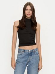 Brave Soul Bluzka LV-272CHASEBLK Czarny Slim Fit. Czarne bluzki Brave Soul, s, bez wzorów, z syntetyku, bez kołnierzyka, bez ramiączek. Za 39.99 zł.