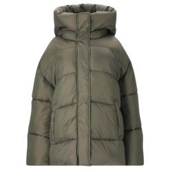 Damska kurtka z kapturem Athlecia Shaja. Szare kurtki Athlecia, bez wzorów, z puchu, z kapturem. Za 517.50 zł.