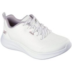 Buty sportowe damskie Skechers Bobs Mode Flex. Białe buty sportowe lifestyle Skechers, bez wzorów, bez zapięcia, trekkingowe. Za 390.00 zł.