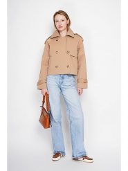 ASSUILI Kurtka przejściowa w kolorze jasnobrązowym rozmiar: 38. Brązowe kurtki Assuili, bez wzorów, bez kaptura. Za 382.99 zł.