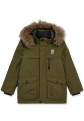 Kurtka zimowa Ciepła Parka dziecięca Jebel 751. Zielone płaszcze Lego, na zimę, m, z aplikacjami, z futra, eleganckie, bez kaptura. Za 729.99 zł.