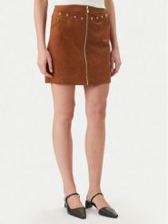 Morgan Spódnica z imitacji skóry 261-JCLAM Brązowy Regular Fit. Brązowe spódnice Morgan, bez wzorów, ze skóry. Za 279.99 zł.