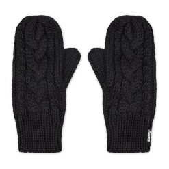 Rękawiczki Damskie Eisbär. Czarne rękawiczki Eisbär, bez wzorów, z dzianiny. Za 229.99 zł.
